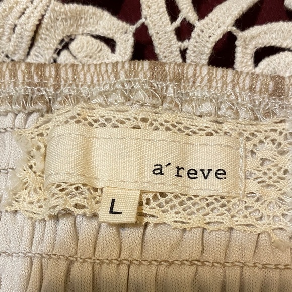 A’reve Lace Crotchet Strap Dress in Cream with Gold Lace Overlay Large - Picture 6 of 8